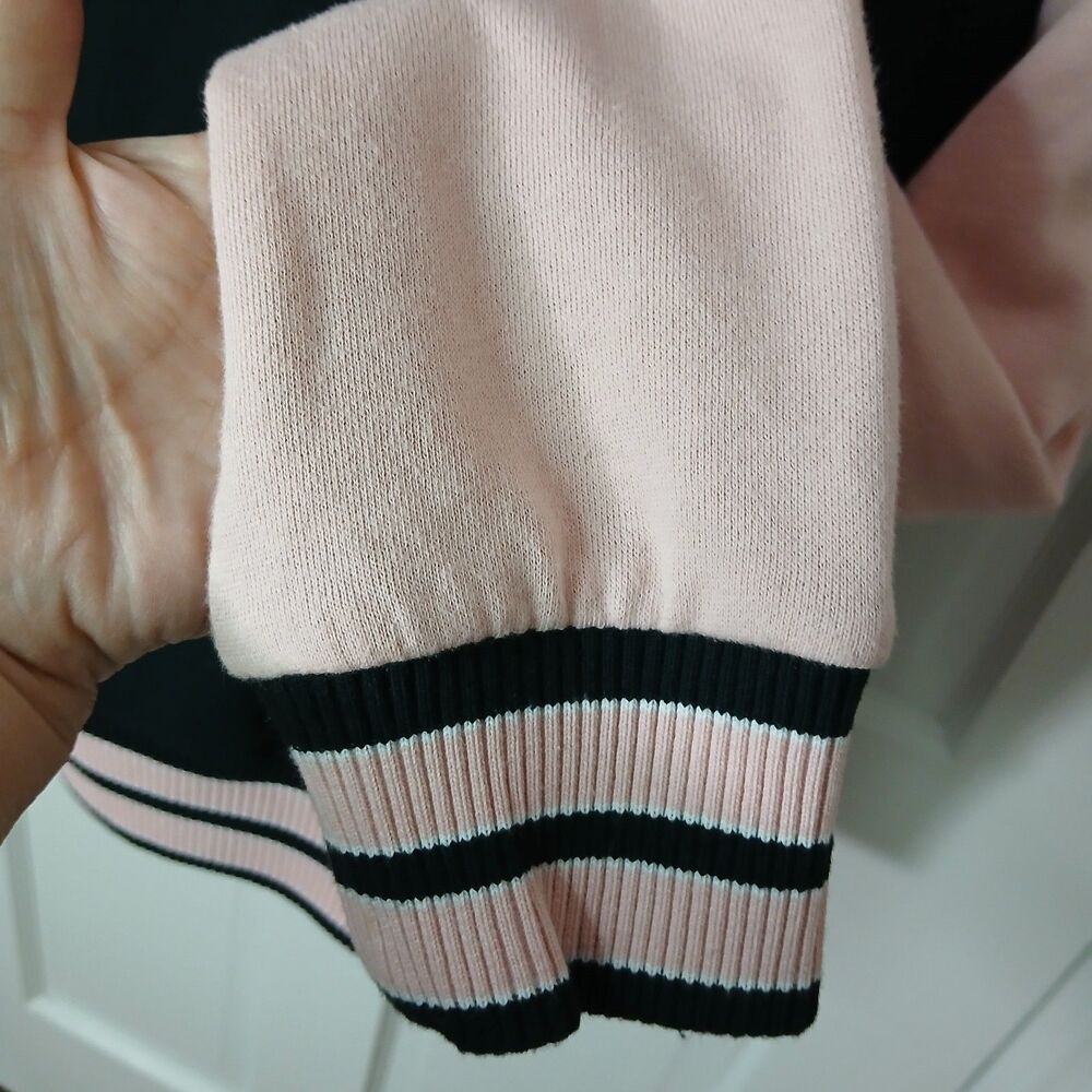 ​Universal Studios Betty Boop Varsity Jacket Large Pink Black Hoodie Letterman - Picture 14 of 16